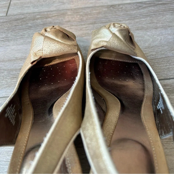 Sofft Gold Metallic Espadrilles Wedge Open Toe - Picture 9 of 16